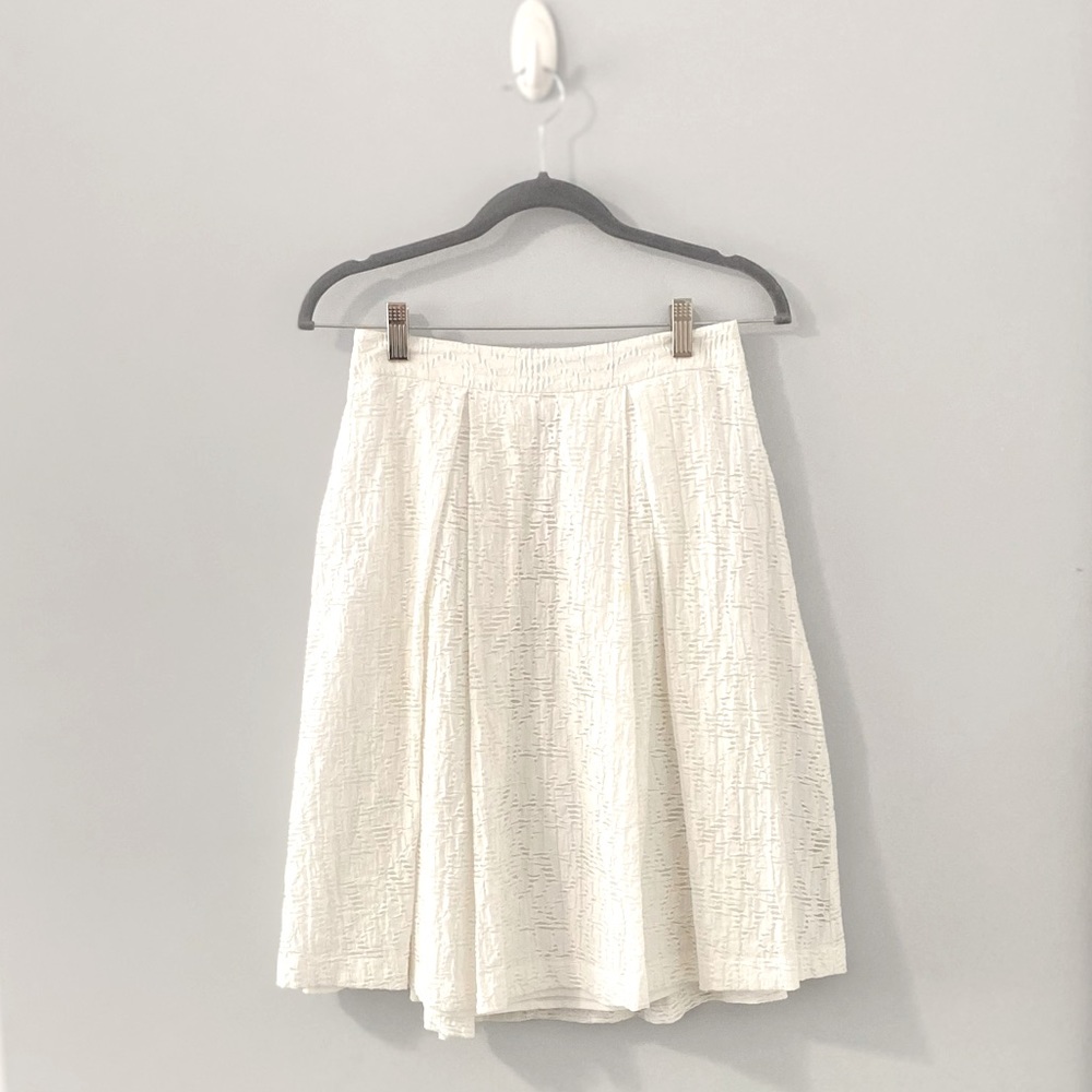 White Vince Camuto A-line Midi Skirt